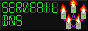 SERVFAIL DNS written on a 14 segment display. Next to it is a pentagram made out of burning servers.